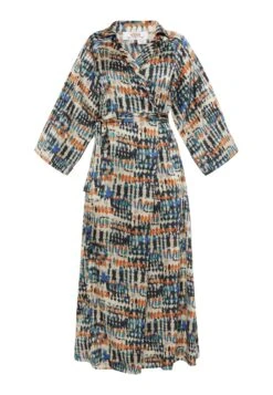 Usha Carnea - Jurk - Beige Blau Mehrfarbig -Only Mode Winkel a63b6e6aae2b4798a5f4644a7857bbdf