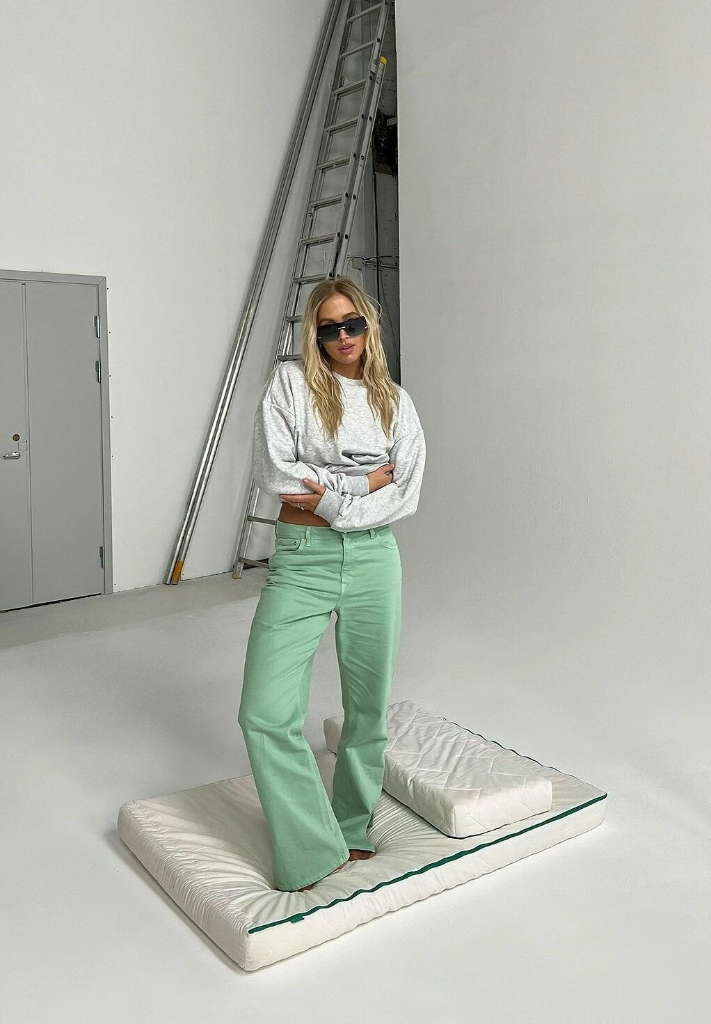 NA-KD Flared Jeans - Mint 3 NA-KD Flared Jeans - Mint - Afbeelding 3