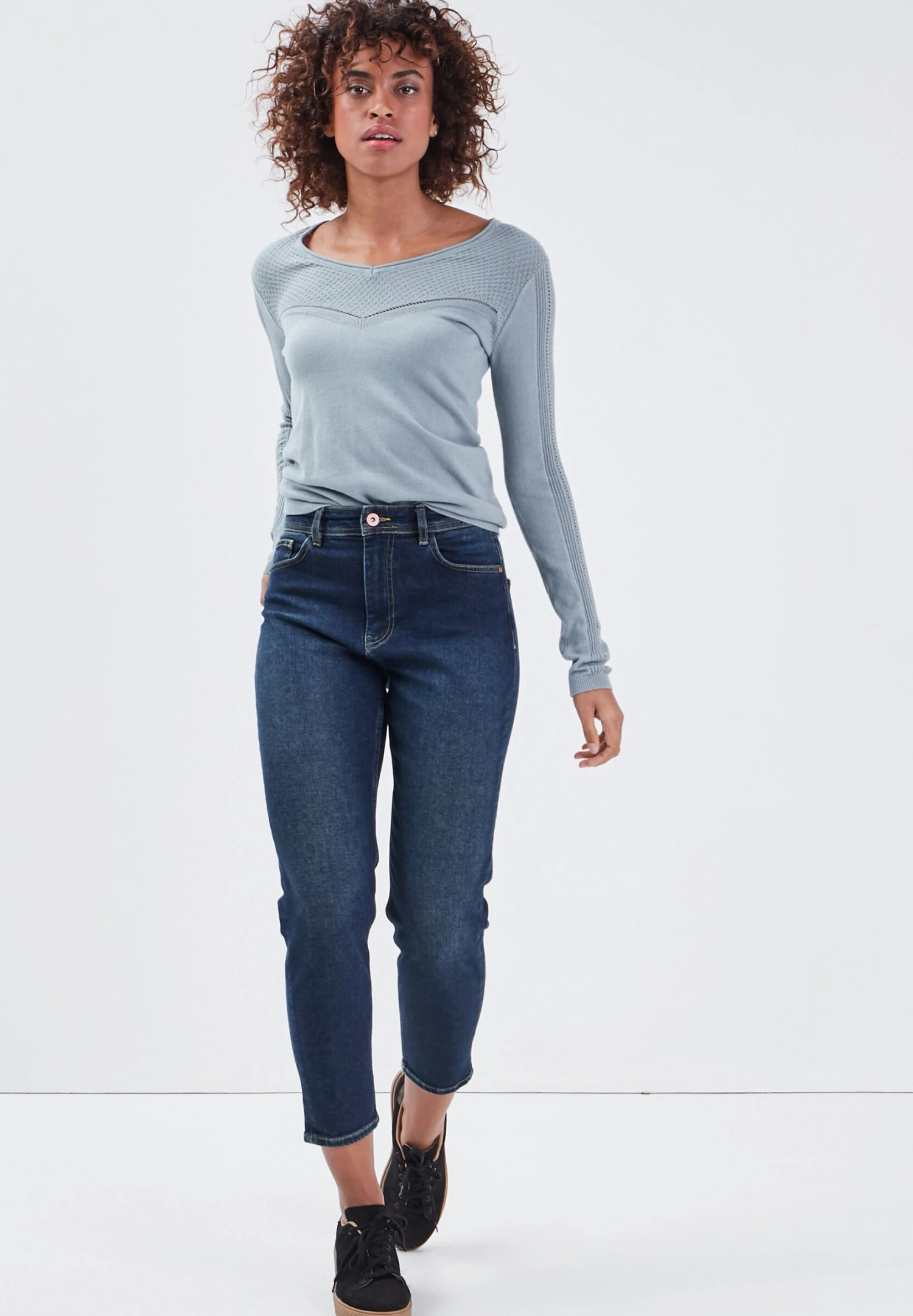 Mom- Slim Fit Jeans - Denim Brut 2 Mom- Slim Fit Jeans - Denim Brut - Afbeelding 2
