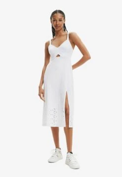 Desigual Oversize Floralweat - Etui-Jurk - White