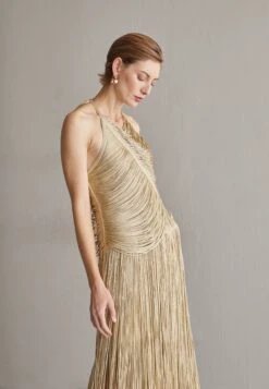 HERVE LEGER Metallic Draped Fringe Gown - Galajurk - Metallic Gold 10 HERVE LEGER Metallic Draped Fringe Gown - Galajurk - Metallic Gold -Only Mode Winkel a8832696e57b413294e1509c73eb96c1