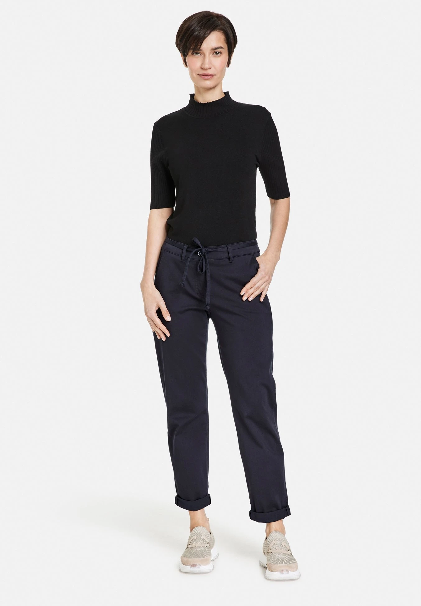 Gerry Weber Mit Bindegürtel - Chino - Navy 2 Gerry Weber Mit Bindegürtel - Chino - Navy - Afbeelding 2