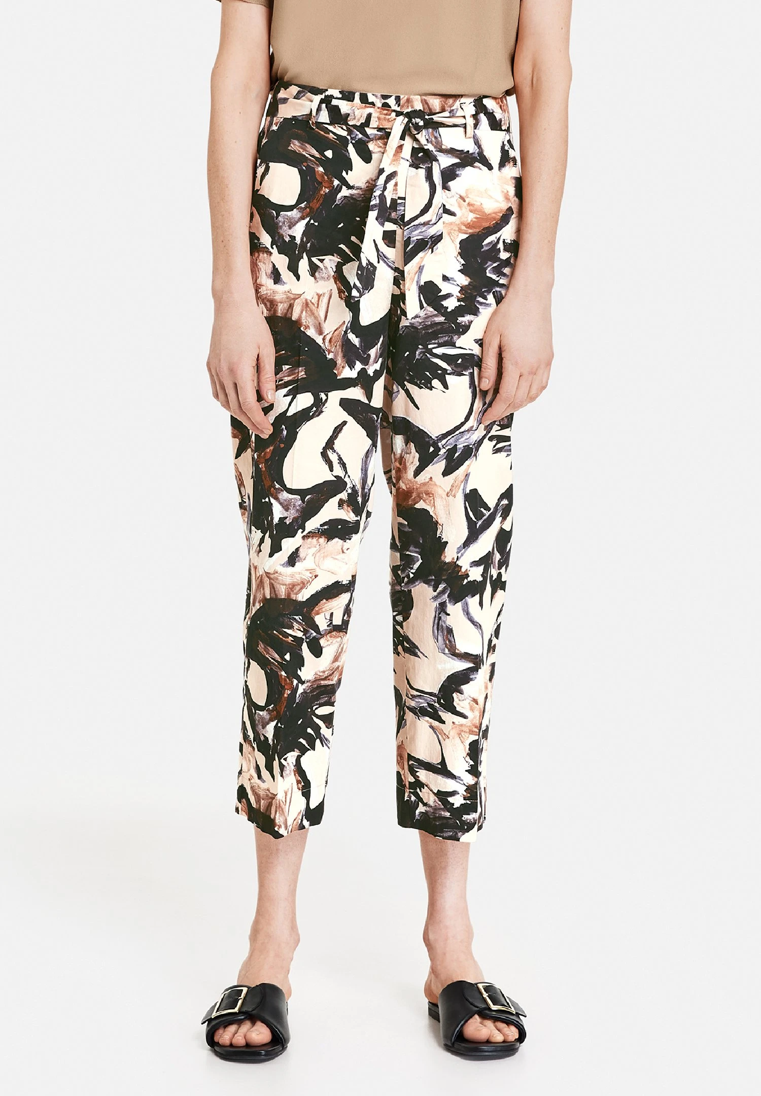 Gerry Weber Chino - Ecru Weiss Schwarz Druck 1 Gerry Weber Chino - Ecru Weiss Schwarz Druck