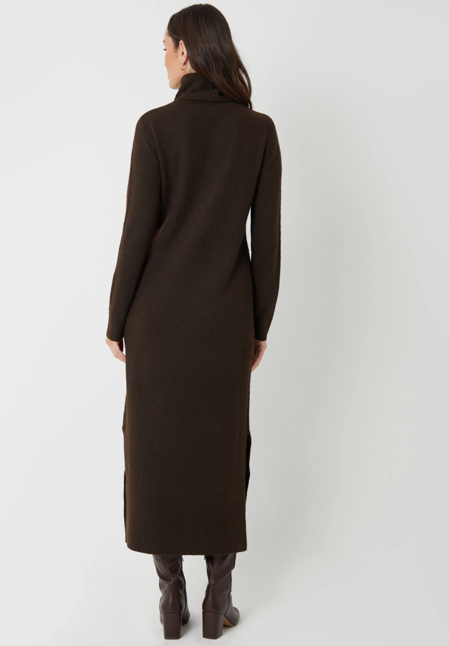 Threadbare CAPPUCINO - Gebreide Jurk - Chocolate 3 Threadbare CAPPUCINO - Gebreide Jurk - Chocolate - Afbeelding 3