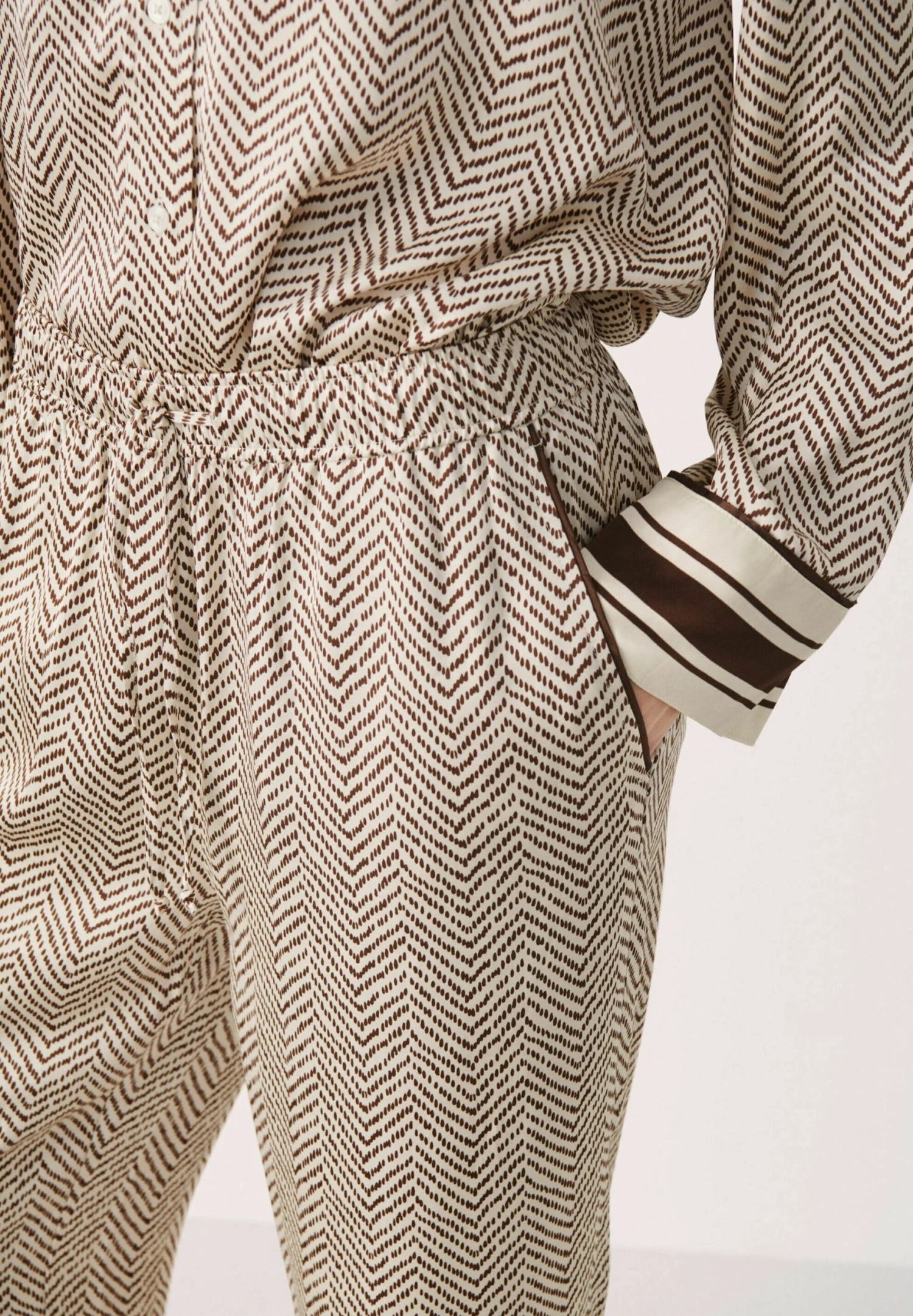 Part Two Tiaras - Broek - Chestnut Herringbone 4 Part Two Tiaras - Broek - Chestnut Herringbone - Afbeelding 4