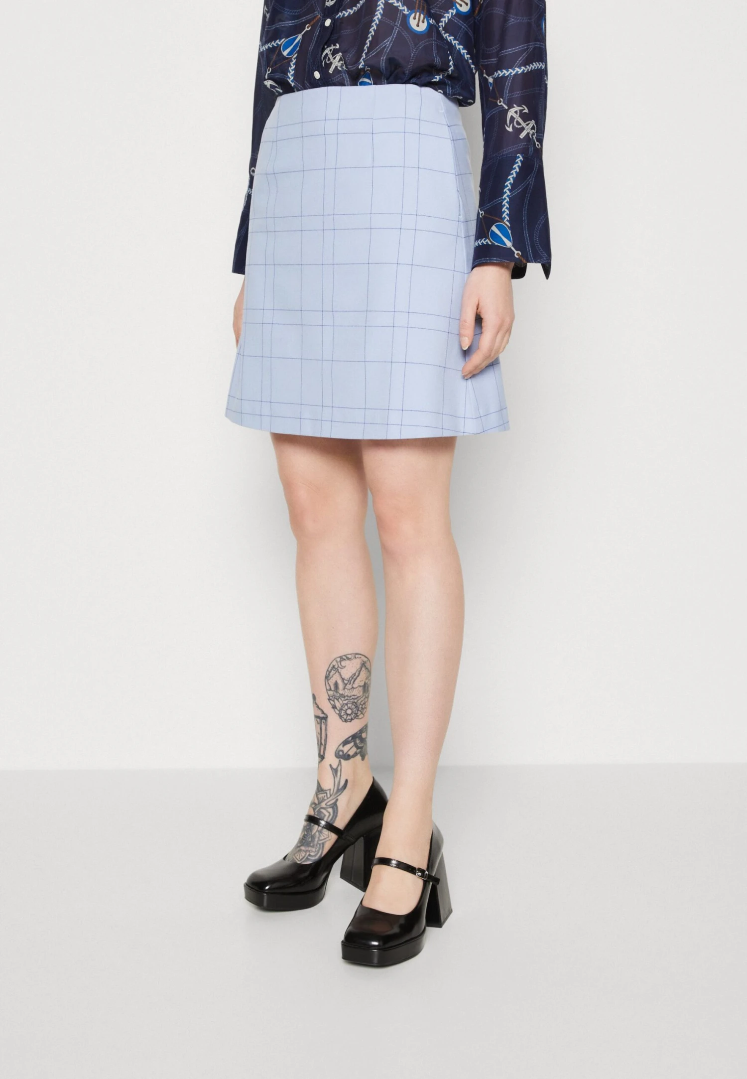 Selected Femme Slfthea Skirt - A-Lijn Rok - Blue Heron 1 Selected Femme Slfthea Skirt - A-Lijn Rok - Blue Heron