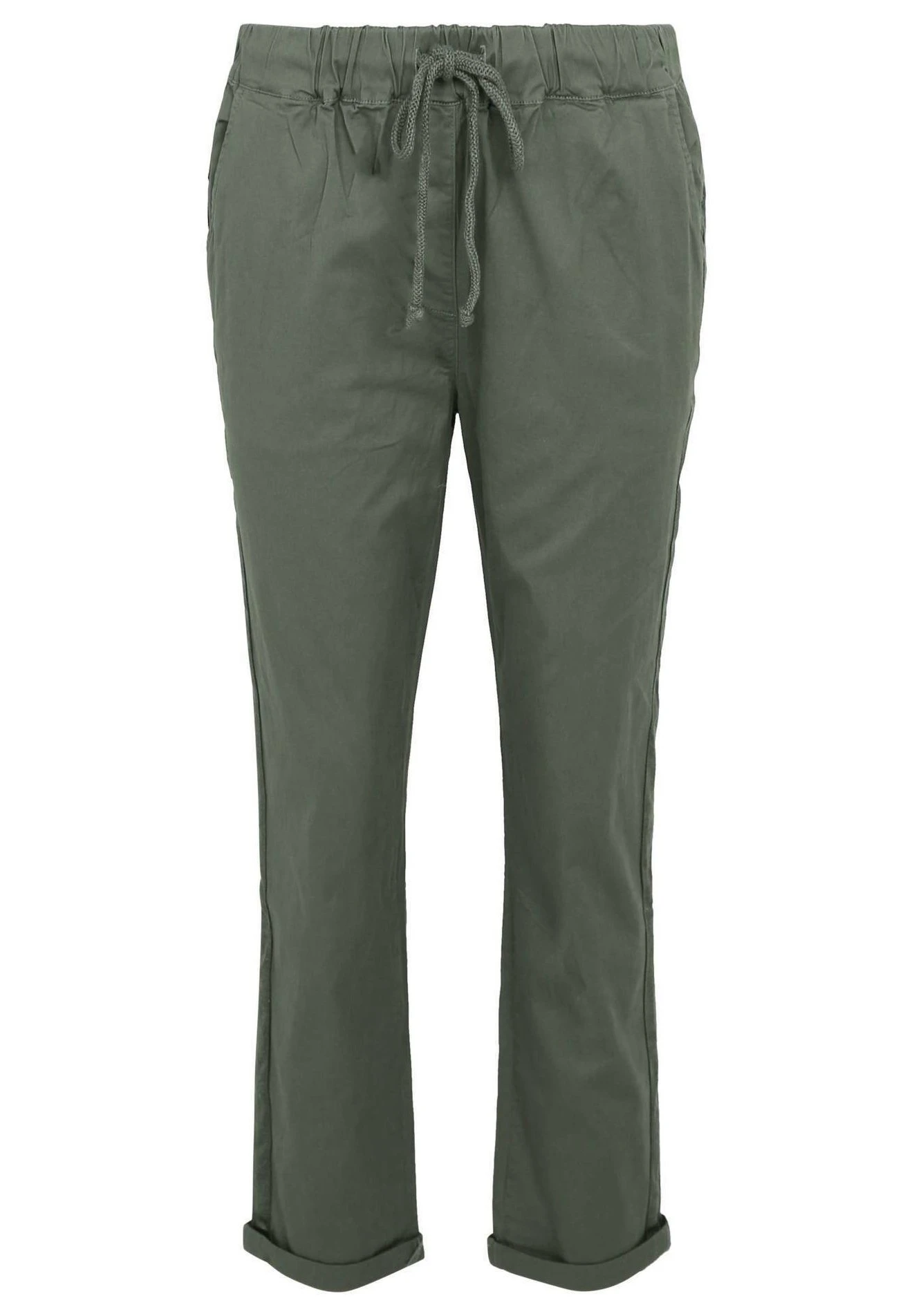 Stretch Uni Avec Lurex - Broek - Khaki 8 Stretch Uni Avec Lurex - Broek - Khaki - Afbeelding 8