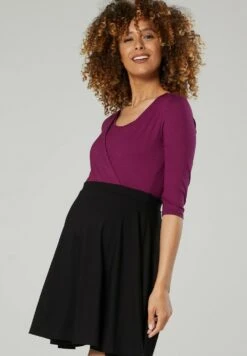 Happy Mama Jerseyjurk - PlumBlack -Only Mode Winkel ad33bf587dae401f955df364bd6a41cb