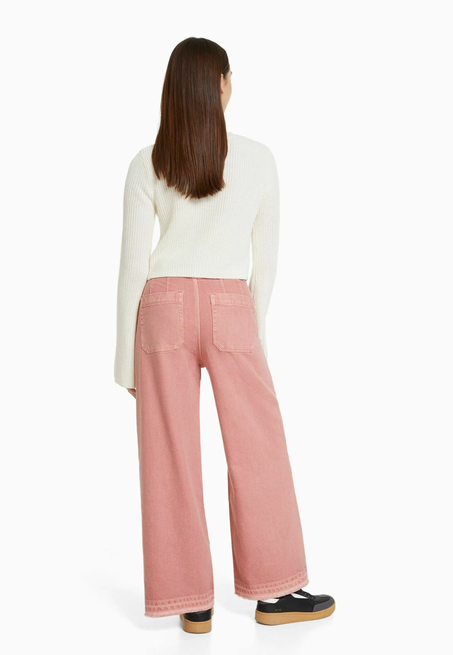 BERSHKA Culottes- Flared Jeans - Pink 2 BERSHKA Culottes- Flared Jeans - Pink - Afbeelding 2