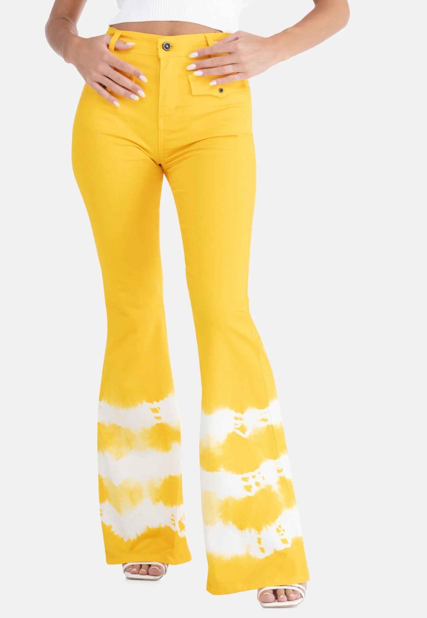 High Waist Sustainable Sanjose - Flared Jeans - Arancio 1 High Waist Sustainable Sanjose - Flared Jeans - Arancio