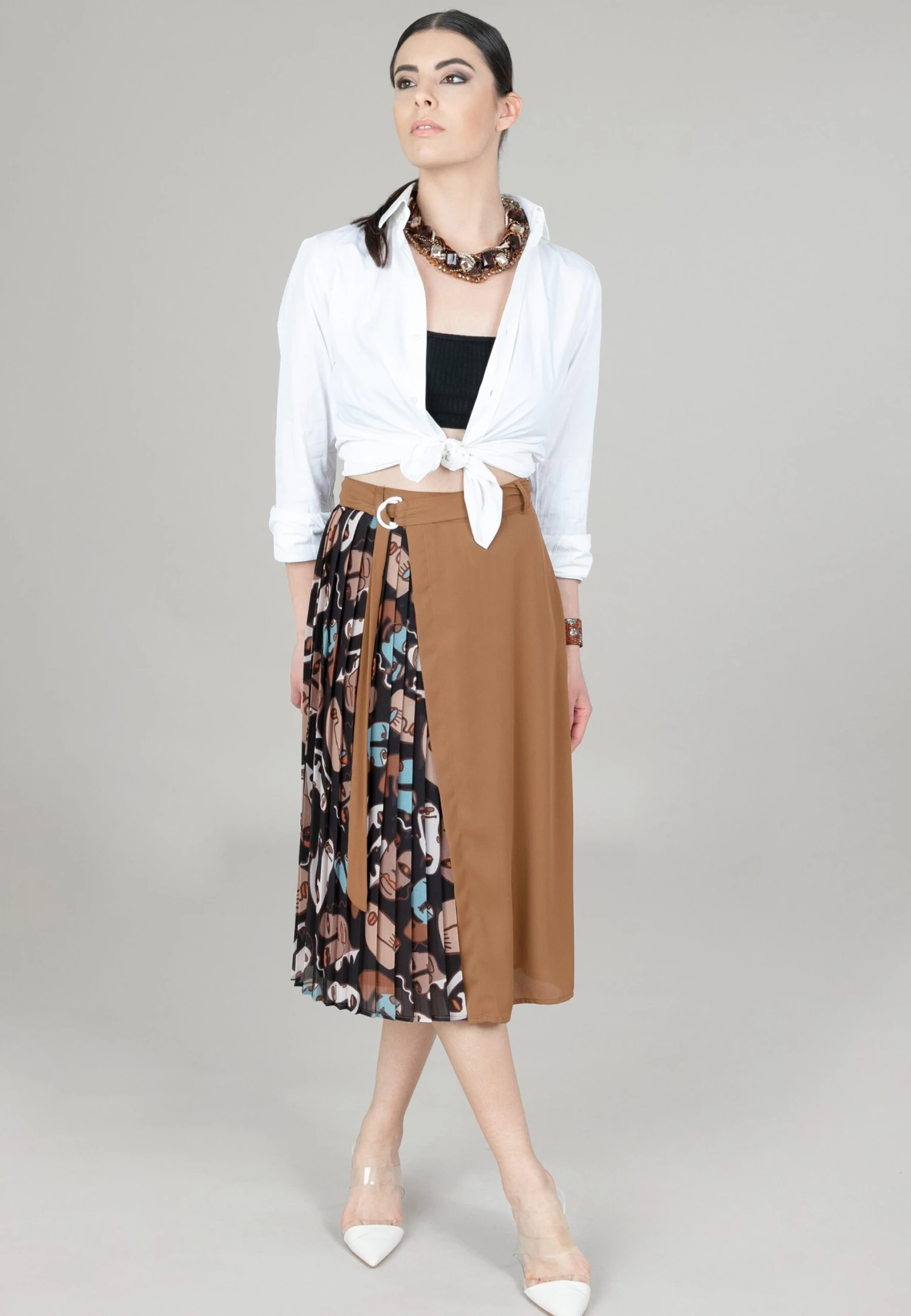 A-Lijn Rok - Nero/Tabacco 7 A-Lijn Rok - Nero/Tabacco - Afbeelding 7