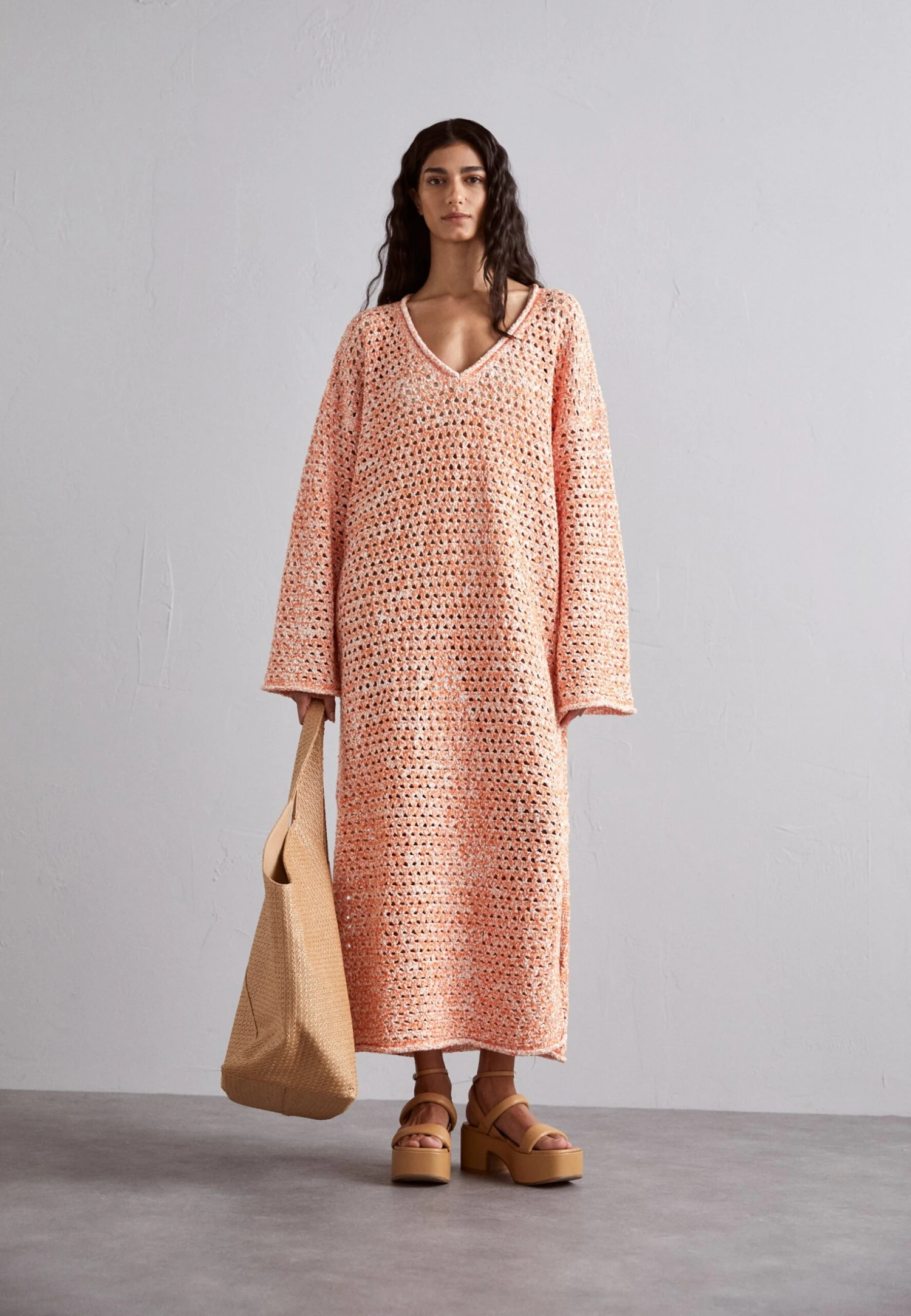 Holzweiler Crochet- Gebreide Jurk - Orange Mix 1 Holzweiler Crochet- Gebreide Jurk - Orange Mix