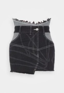 Laser Patchwork Skirt - Jeansrok - Black/Grey -Only Mode Winkel aed0551e69634a34b1b837749a2477d5