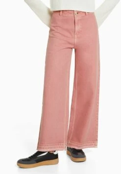 BERSHKA Culottes- Flared Jeans - Pink