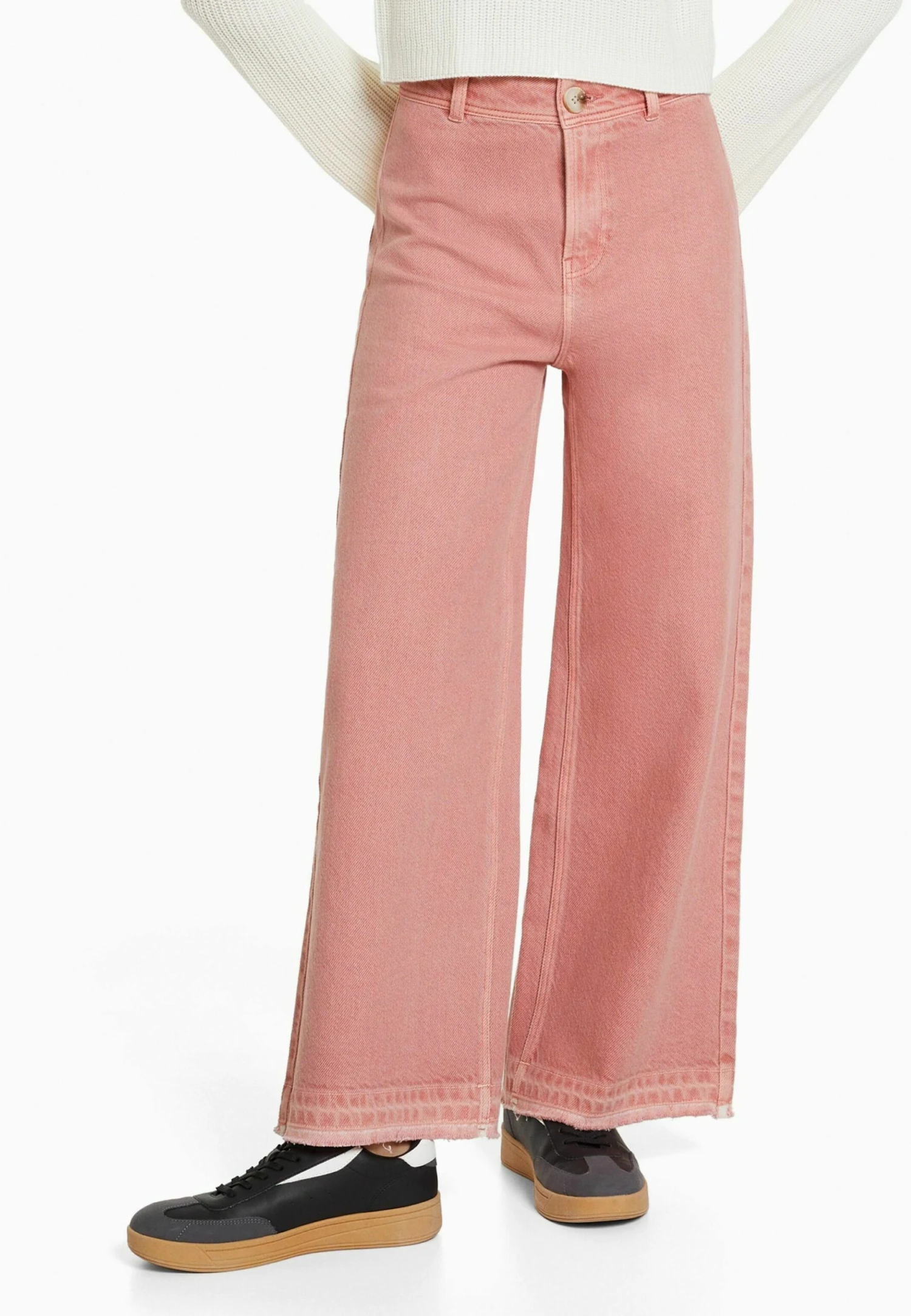 BERSHKA Culottes- Flared Jeans - Pink 1 BERSHKA Culottes- Flared Jeans - Pink
