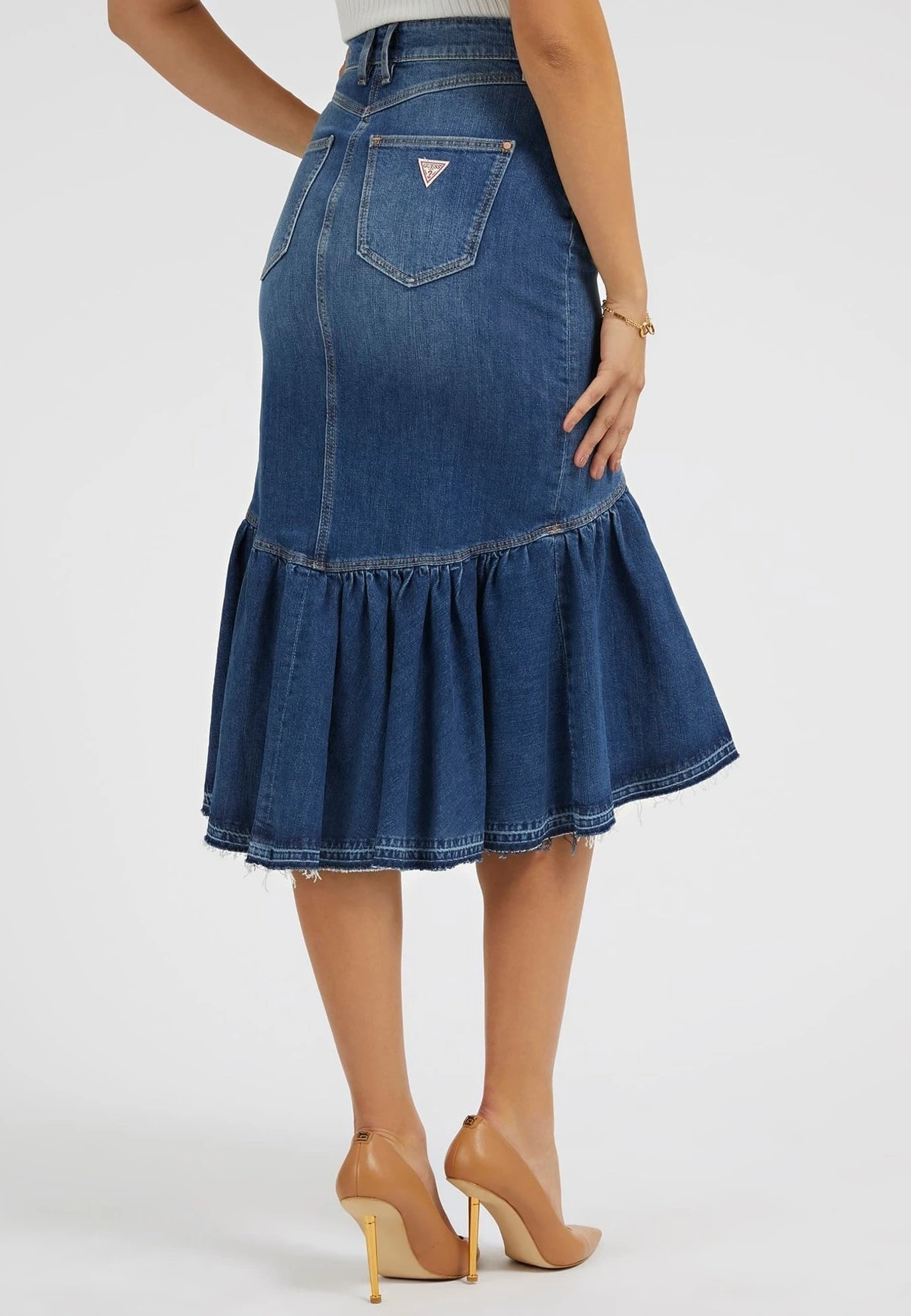 Guess Mit Rüschen - A-Lijn Rok - Blau 3 Guess Mit Rüschen - A-Lijn Rok - Blau - Afbeelding 3