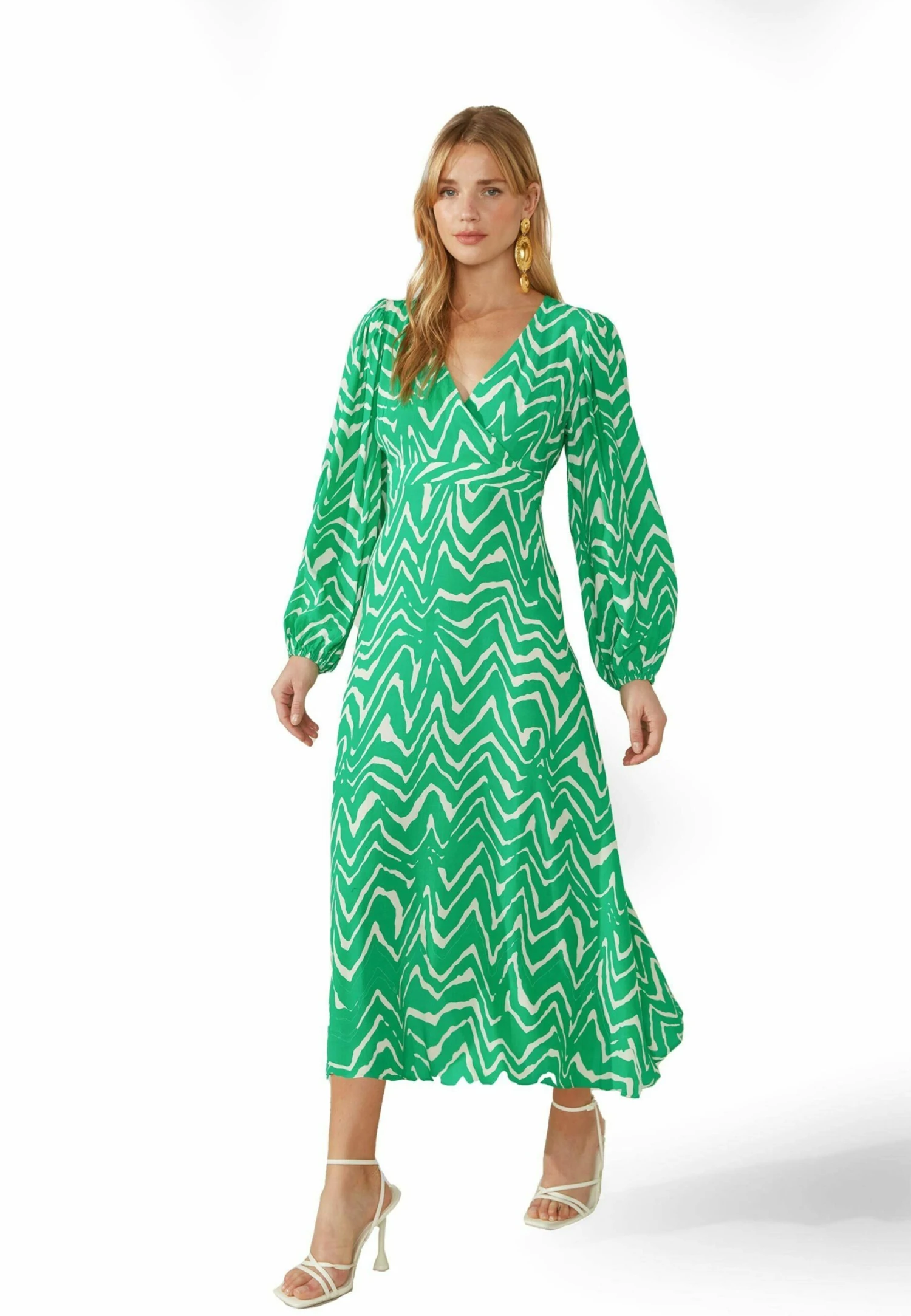 Zig Zag Print - Jurk - Green 1 Zig Zag Print - Jurk - Green