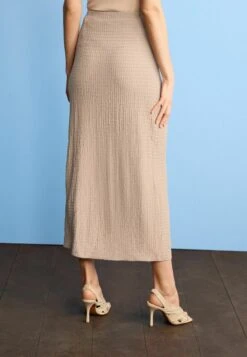 Next Texture Ruched Front Midi Standard - Maxirok - Stone Natural -Only Mode Winkel b10fece62f70411ea81729abba98851d