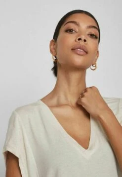 Vila Kurzärmeliges - T-Shirt Basic - Birch -Only Mode Winkel b19de1c6259741f2887193cf84eb64a6