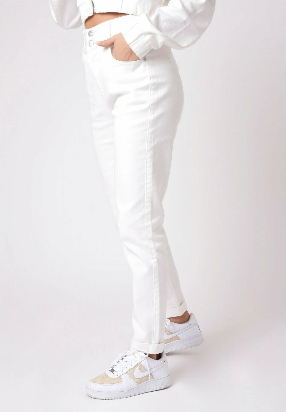 Straight Leg Jeans - Blanc 5 Straight Leg Jeans - Blanc - Afbeelding 5