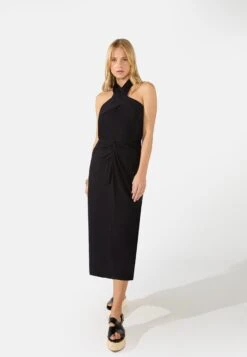 Twist Front - A-Lijn Rok - Black