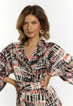 Usha Carnea - Jurk - Grau Dunkelrosa Mehrfarbig -Only Mode Winkel b4a2bfb530e84da2bb993f678089b94d