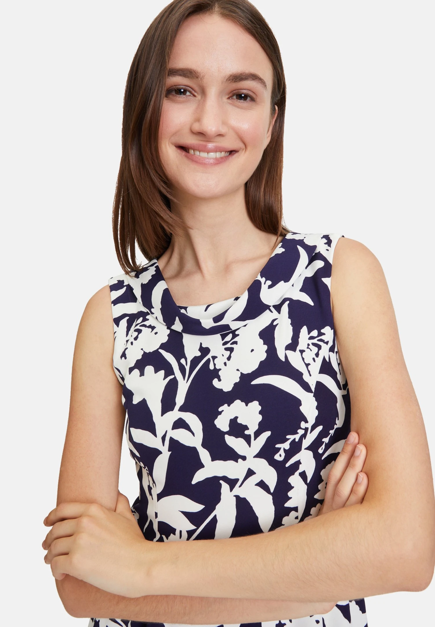 Vera Mont Mit Blumenprint - Jurk - Dark Blue White 3 Vera Mont Mit Blumenprint - Jurk - Dark Blue White - Afbeelding 3