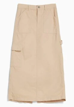 BERSHKA Carpenter - Maxirok - Sand -Only Mode Winkel b557a88d91f344d380eb8d6d7acbf39b