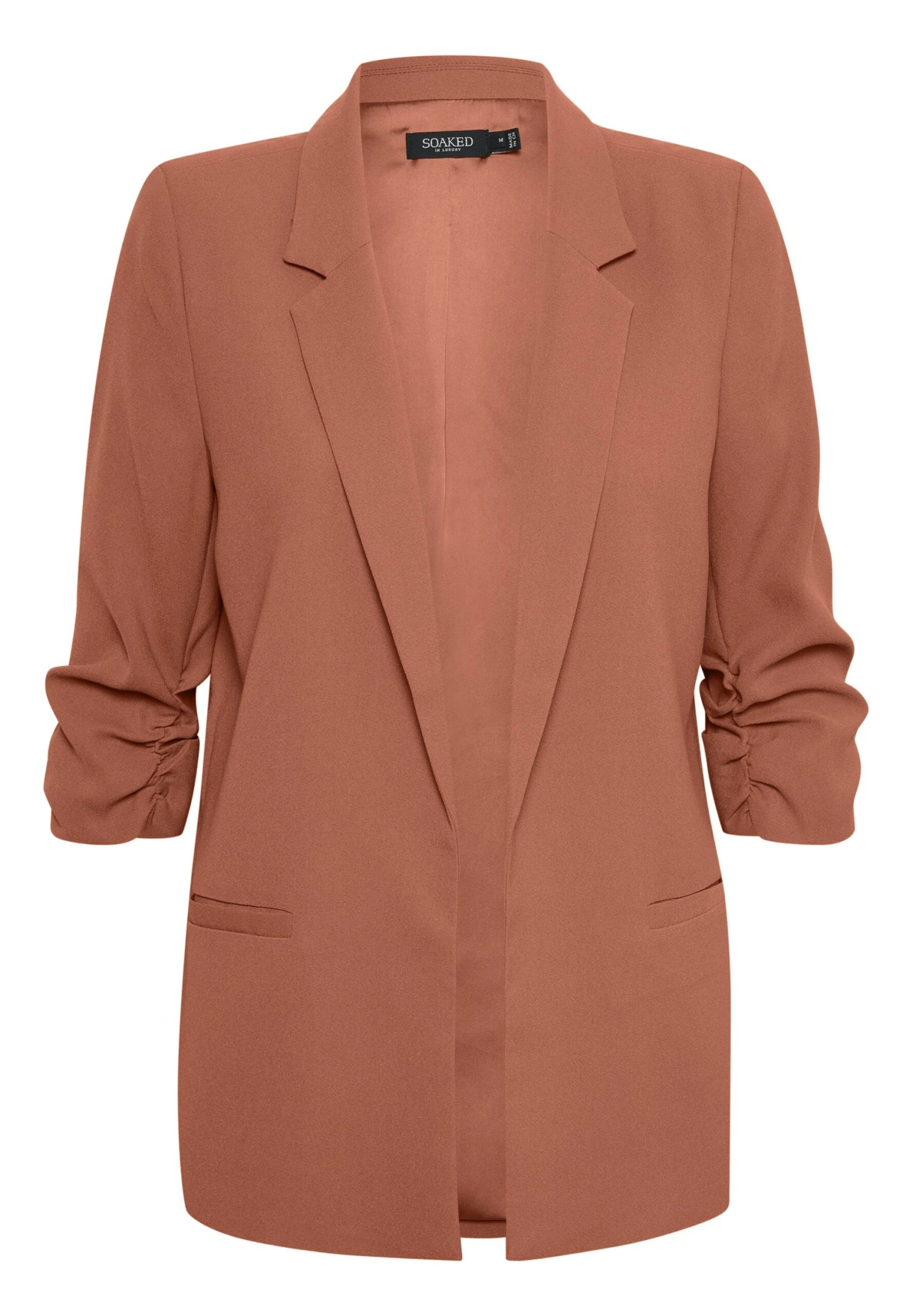 Soaked In Luxury Shirley- Halflange Jas - Amber Brown 5 Soaked In Luxury Shirley- Halflange Jas - Amber Brown - Afbeelding 5