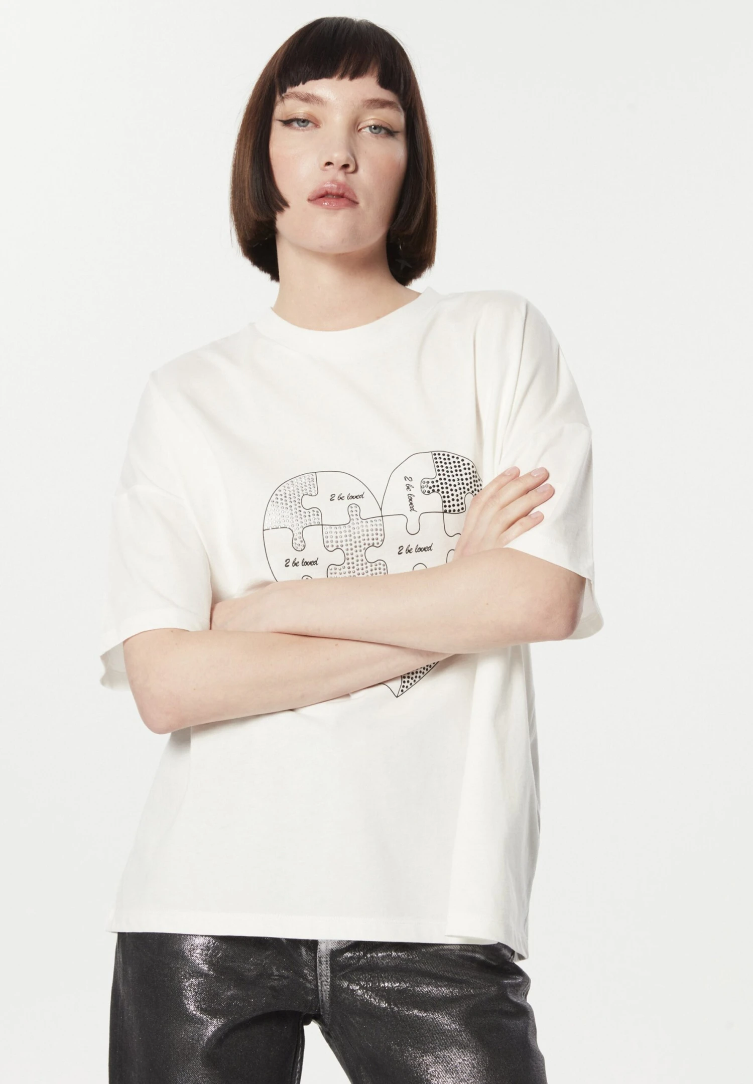 Twist Regular Fit Hotfix And Slogan Printed - T-Shirt Print - White 5 Twist Regular Fit Hotfix And Slogan Printed - T-Shirt Print - White - Afbeelding 5