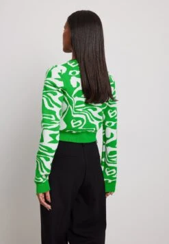 NA-KD Padded Shoulder - Trenchcoat - Green/White -Only Mode Winkel b6cde69236ab45998d37136513adfa71