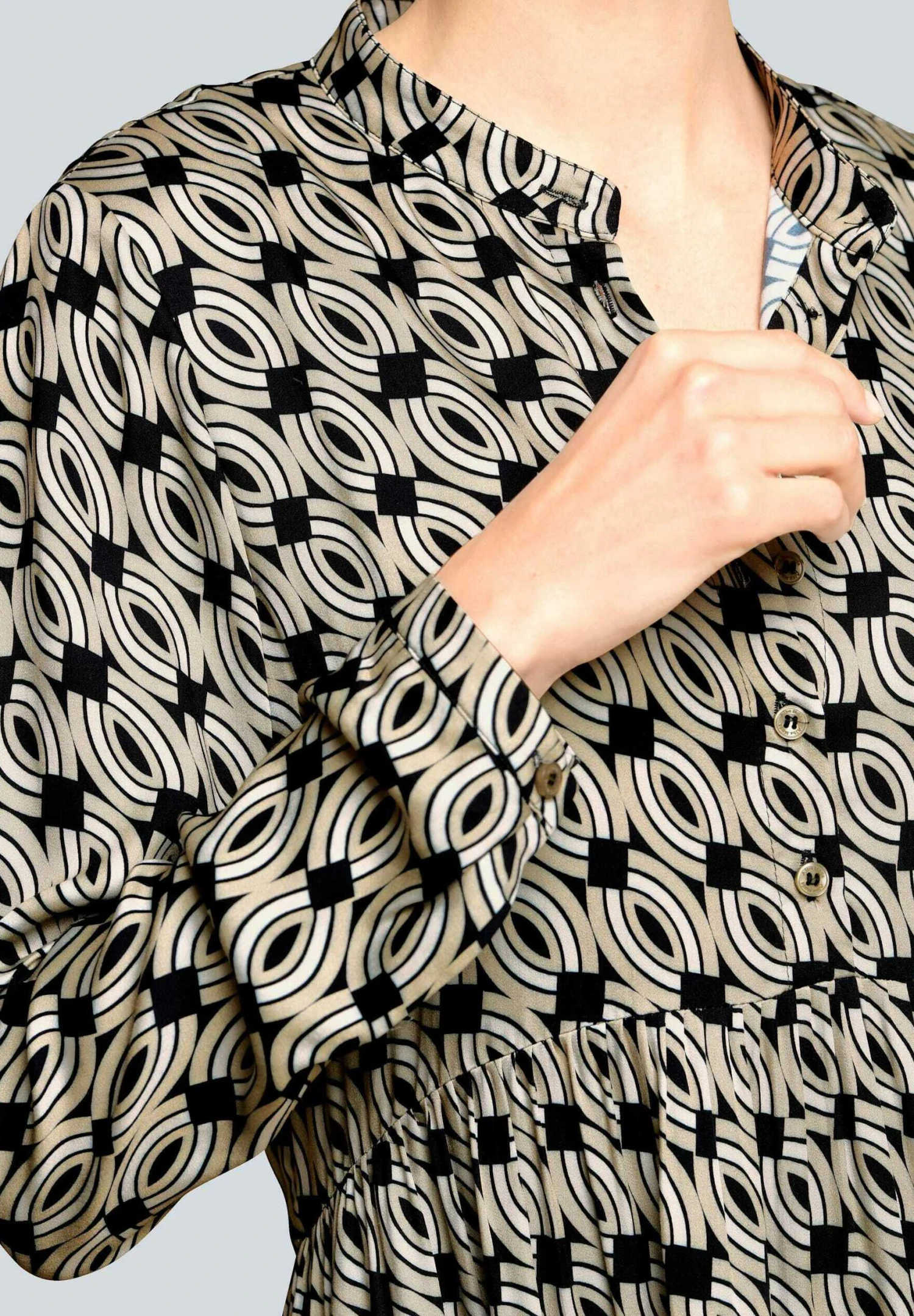 Blousejurk - Taupe 3 Blousejurk - Taupe - Afbeelding 3