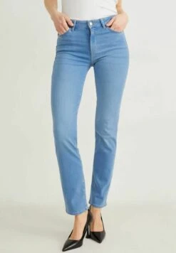 Straight Leg Jeans - Denim Light Blue