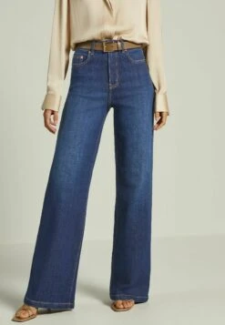 Next Hourglass Wide Leg StandardTall - Flared Jeans - Dark Blue