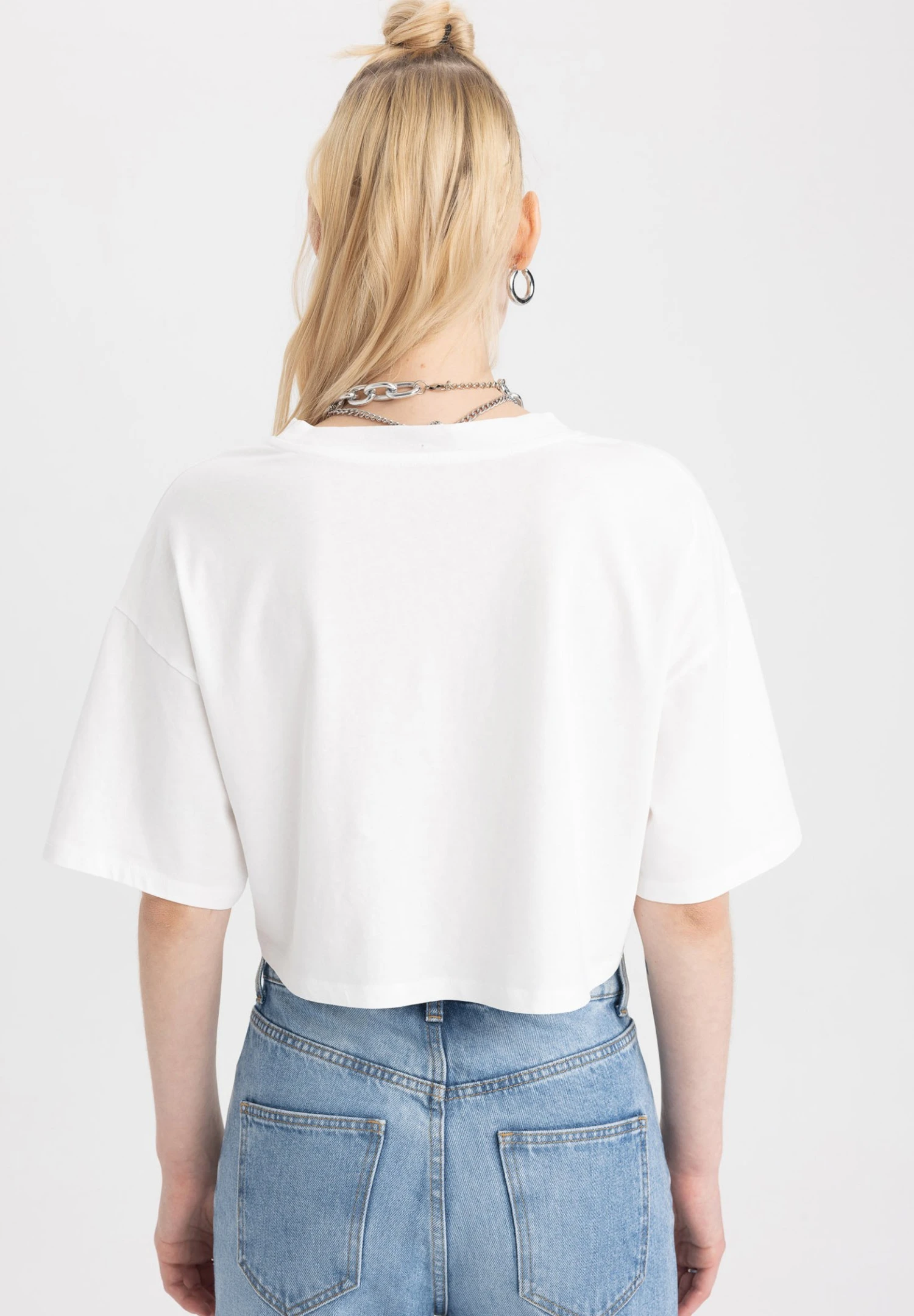 DeFacto Oversize Fit- T-Shirt Print - White 3 DeFacto Oversize Fit- T-Shirt Print - White - Afbeelding 3