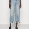 DL1961 Hepburn Wide Leg/High Rise Vintage - Straight Leg Jeans - Slate