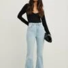 NA-KD Mit Hoher Taille - Flared Jeans - Light Blue