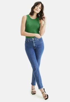 Dockers High Cut- Slim Fit Jeans - Medium Indigo StonewashBlue