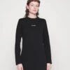 Calvin Klein Micro Logo C Neck Dress - Jurk - Black