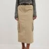 NA-KD Mit Taschendetail - Maxirok - Khaki Beige