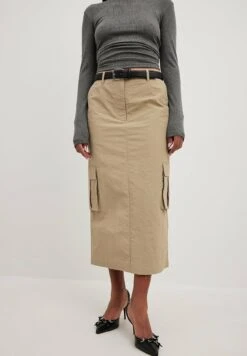 NA-KD Mit Taschendetail - Maxirok - Khaki Beige