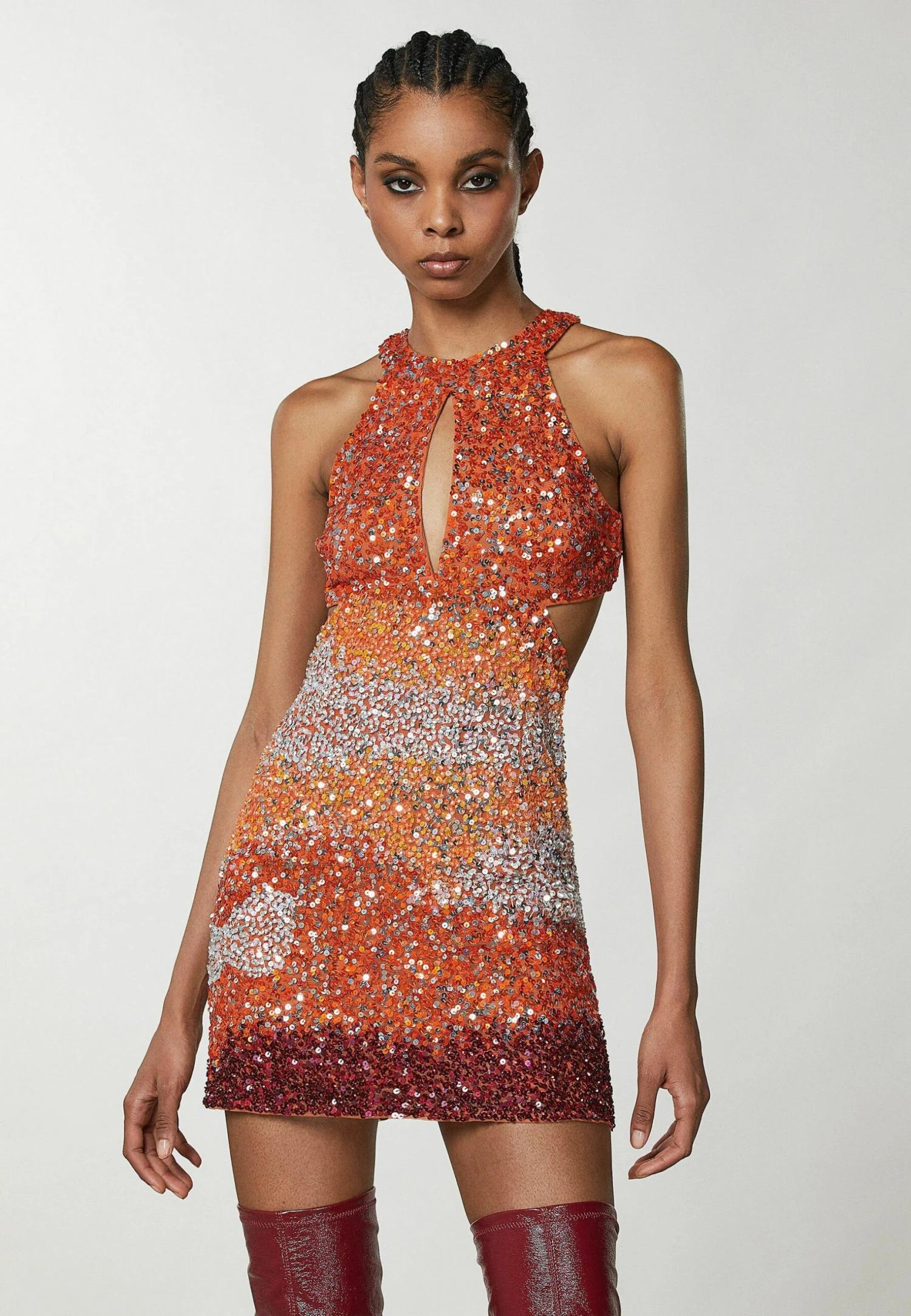 Patrizia Pepe Cocktailjurk - Martian Red Sequins 1 Patrizia Pepe Cocktailjurk - Martian Red Sequins