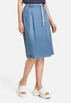 Gerry Weber Weit AusgestellterMit Kordelban - A-Lijn Rok - Blau Denim Mit Use