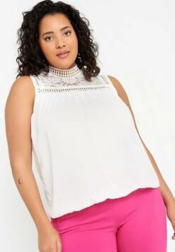 Uni Avec Dentelle - Blouse - Beige