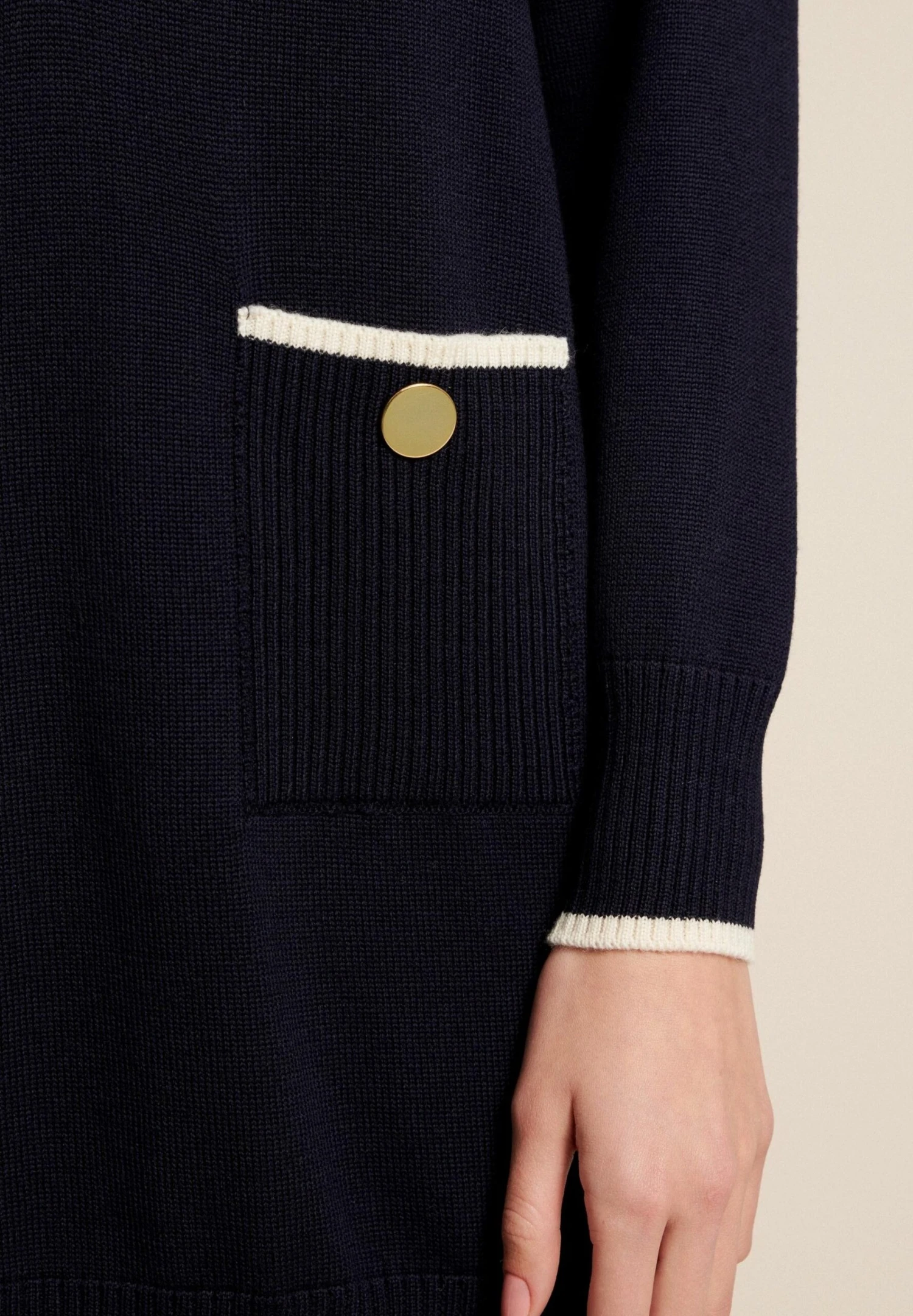 LUISA SPAGNOLI Maldive - Gebreide Jurk - Blu Navy Panna Bianco 2 LUISA SPAGNOLI Maldive - Gebreide Jurk - Blu Navy Panna Bianco - Afbeelding 2