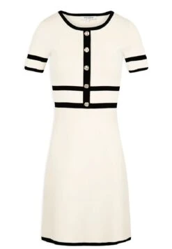 MORGAN Short Sleeves - Gebreide Jurk - Beige -Only Mode Winkel c62bfd5536be448cbbaaaaec5c033ffc