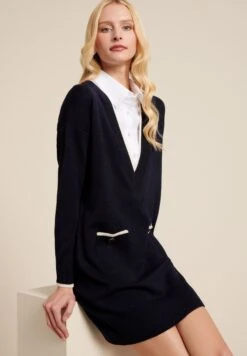 LUISA SPAGNOLI Maldive - Gebreide Jurk - Blu Navy Panna Bianco 7 LUISA SPAGNOLI Maldive - Gebreide Jurk - Blu Navy Panna Bianco -Only Mode Winkel c69c8a07dcf74d48a6b4146619fa744f
