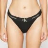High Leg Tanga - Slip - Black