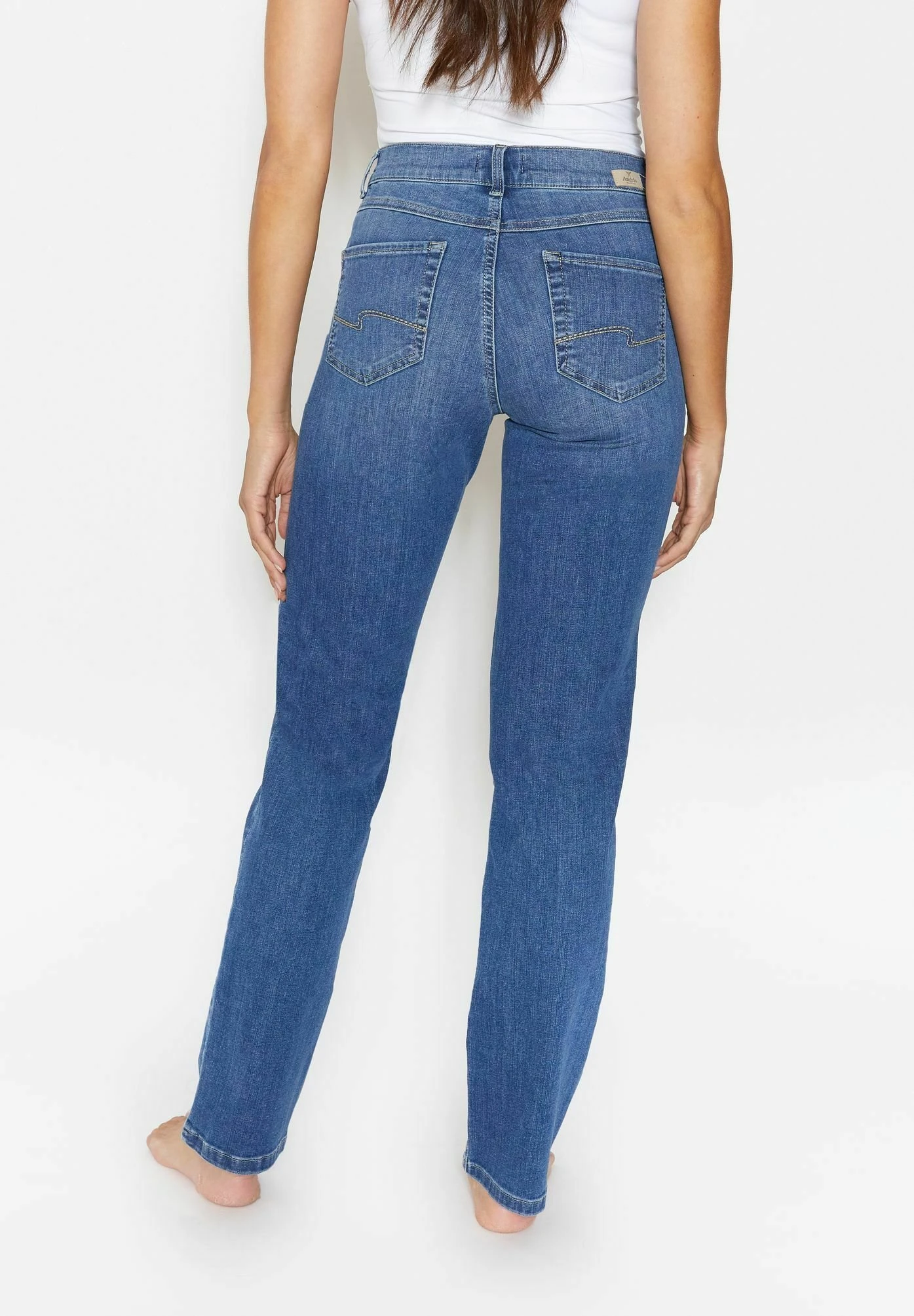 Angels 5-Pocket-Jeans 'Dolly 2.0' Mit Logo-Applikation - Straight Leg Jeans - Mid Blue Used 3 Angels 5-Pocket-Jeans 'Dolly 2.0' Mit Logo-Applikation - Straight Leg Jeans - Mid Blue Used - Afbeelding 3