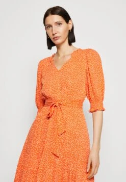 Marks & Spencer Waisted Midi - Jurk - Orange Mix -Only Mode Winkel c8140220d63a41aba263a81323c29d98